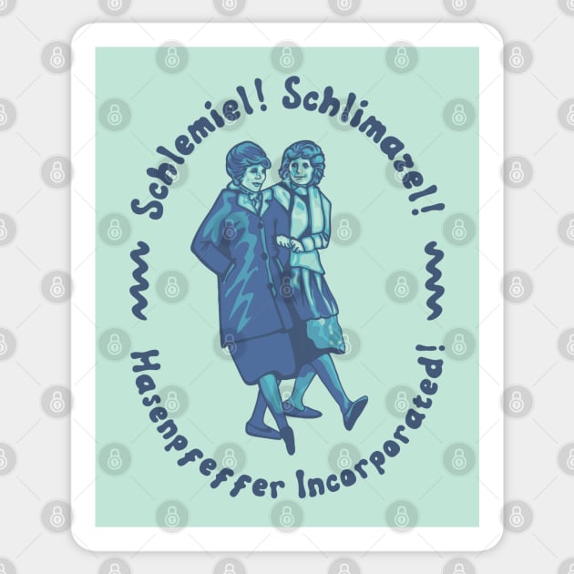 Laverne & Shirley Drawing Sticker by Slightly Unhinged